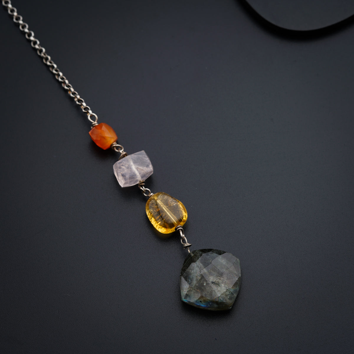 Semi Precious Stone Necklace - Multicolor