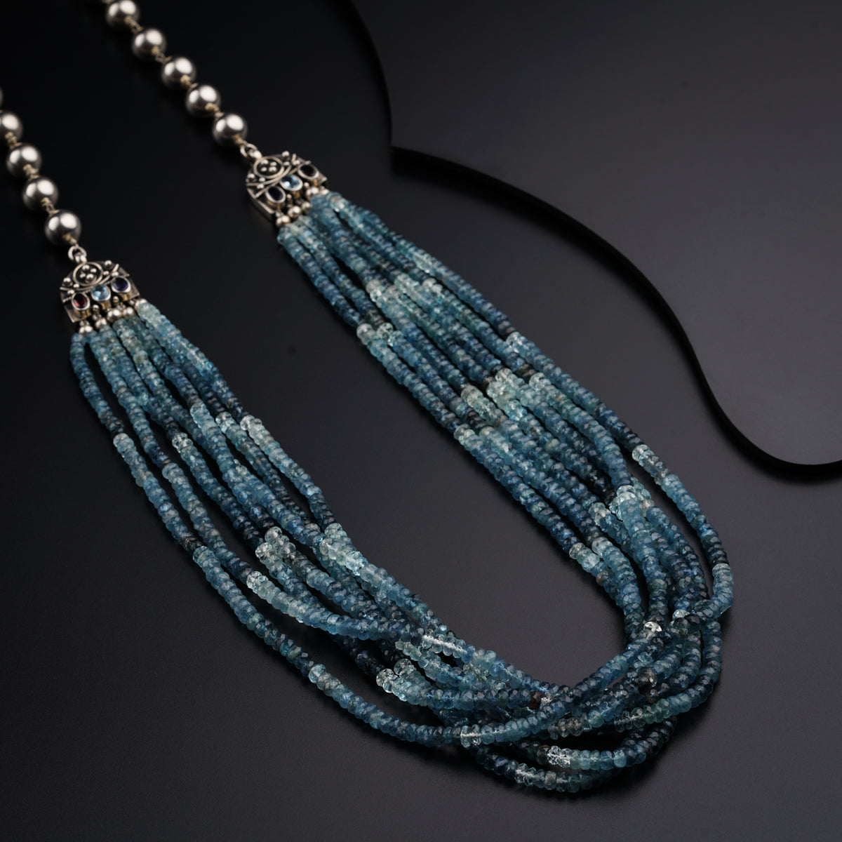 Multi-layer Necklace , Aquamarine