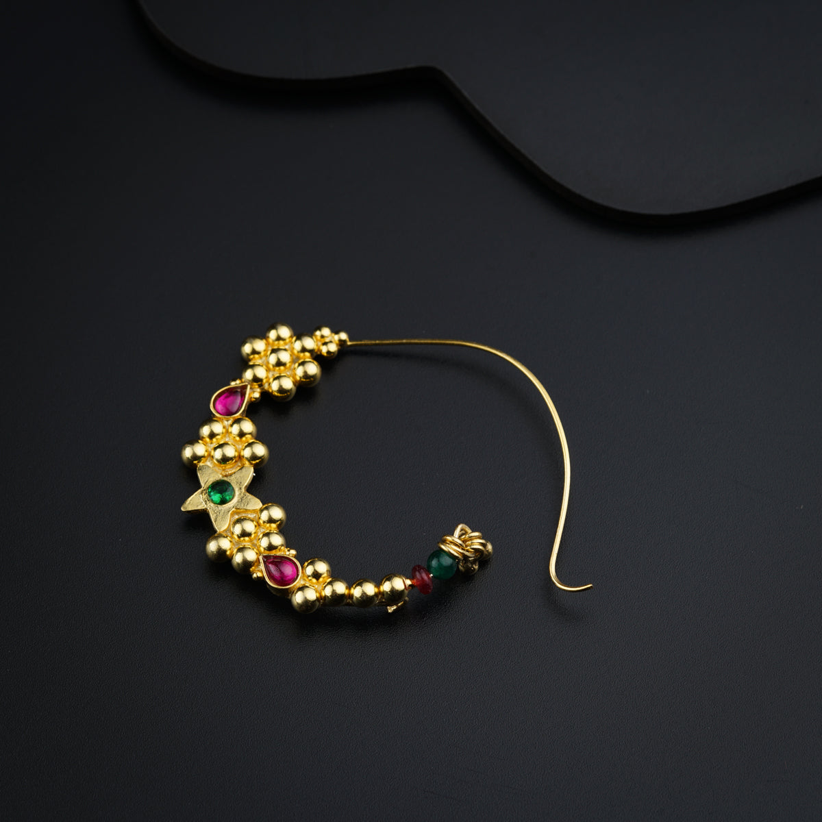 Silver Indrayani Nath- Right Piercing, Gold Plated