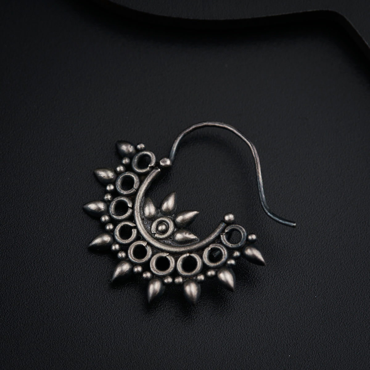 Silver drop motif nath- Right Pierced