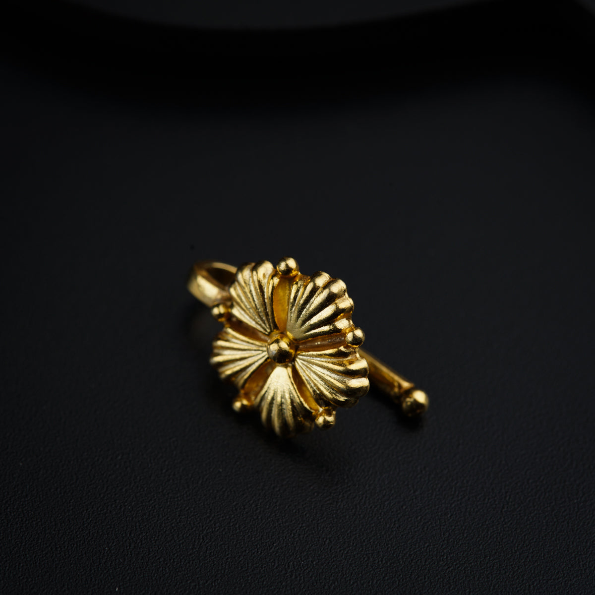 Jaswandi Nose pin- Gold Plated, Clip on