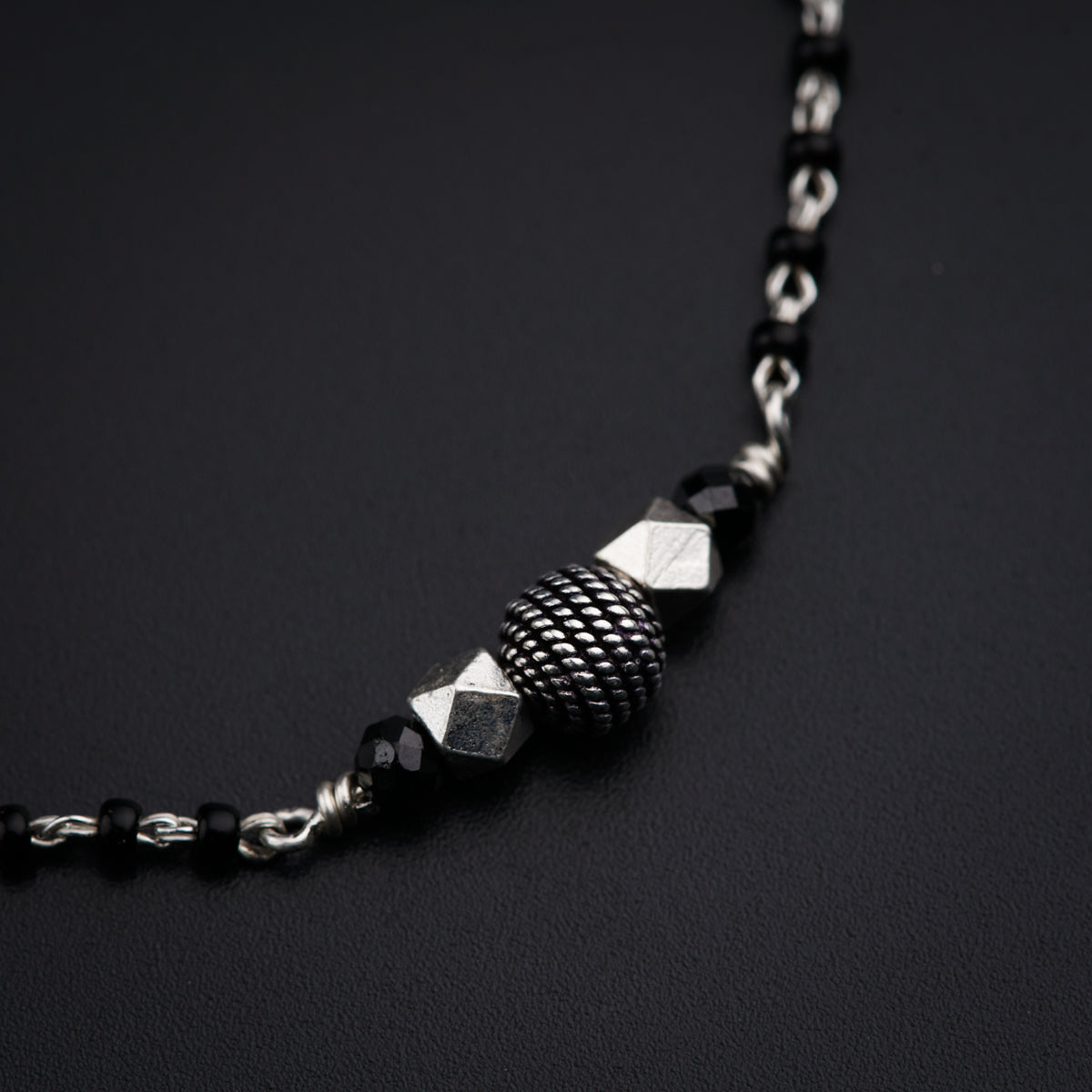 Handmade Silver bead mangalsutra