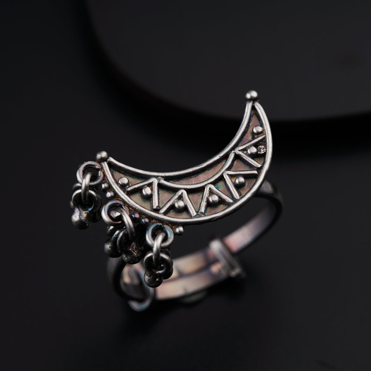 a close up of a ring on a table