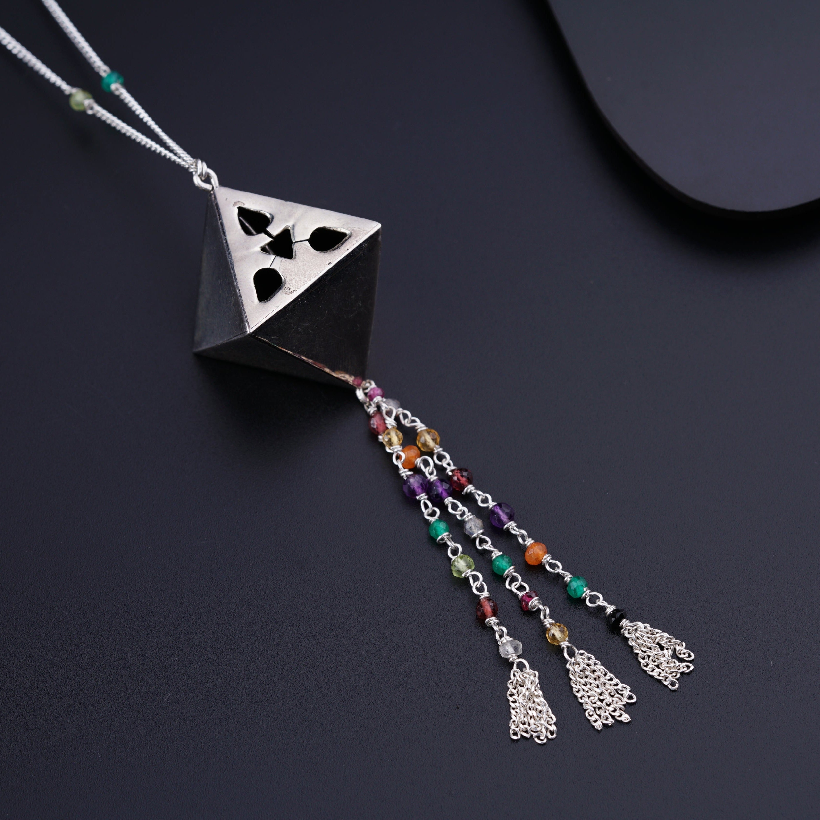 Silver Kandil Motif Necklace