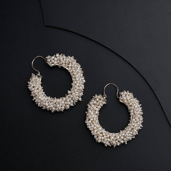 Motiwali Chandbali | 92.5 Silver earrings | Size : Medium