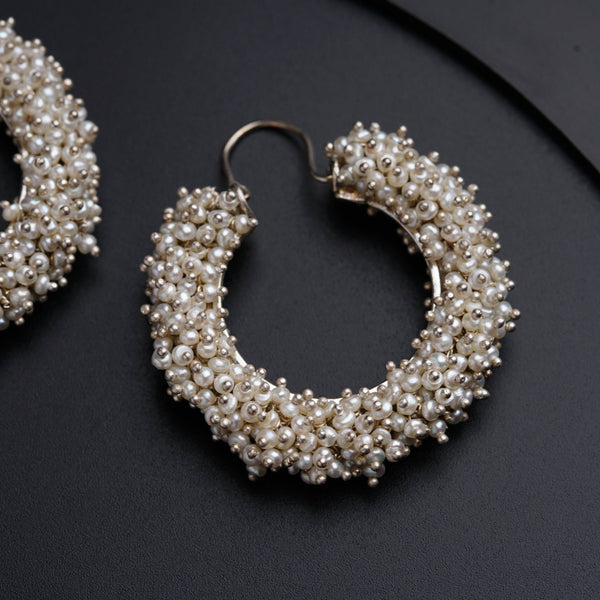 Motiwali Chandbali | 92.5 Silver earrings | Size : Medium