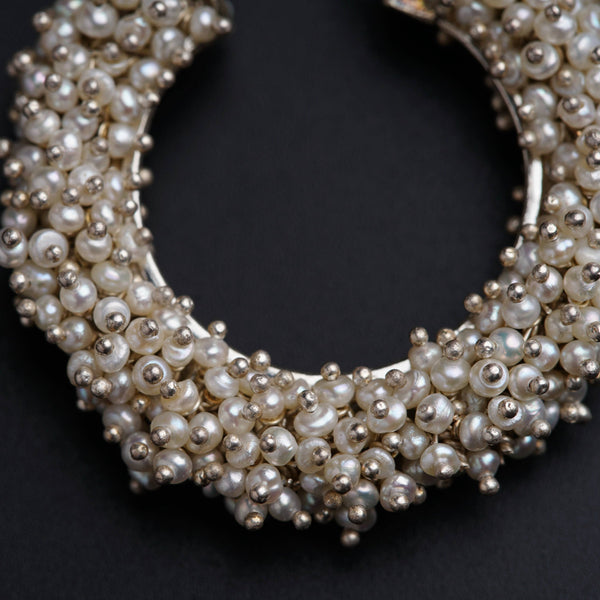 Motiwali Chandbali | 92.5 Silver earrings | Size : Medium