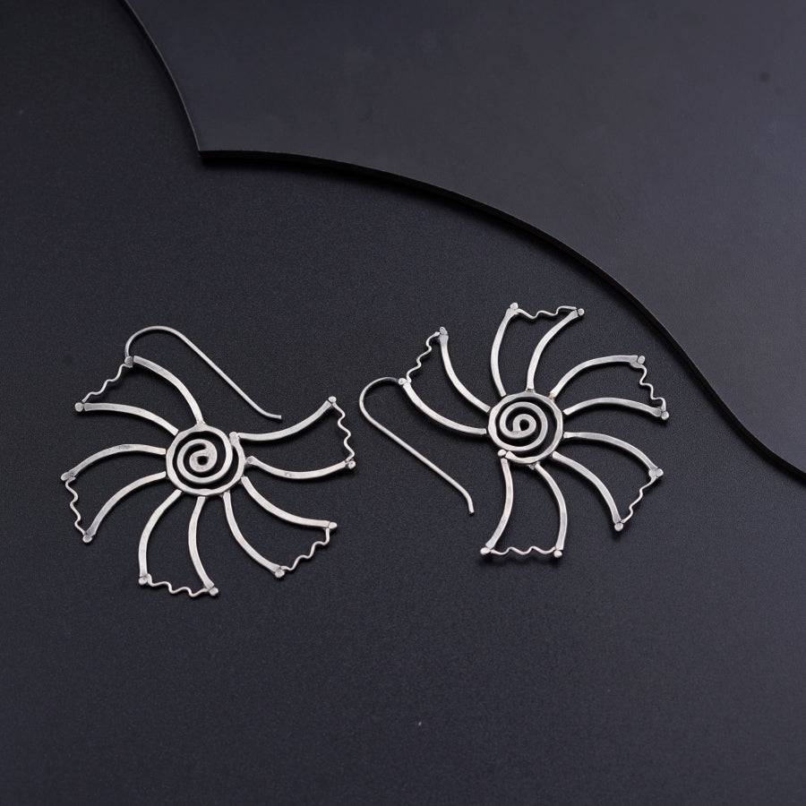 Gulmohar Hammered Earring: Hook Style
