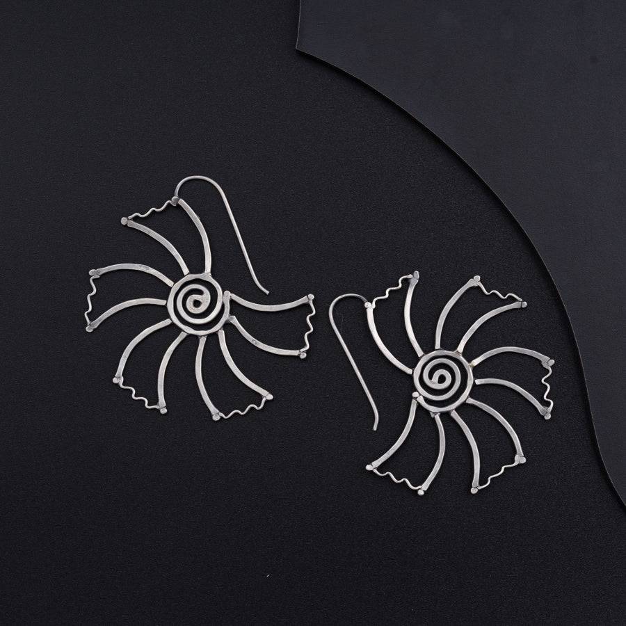 Gulmohar Hammered Earring: Hook Style