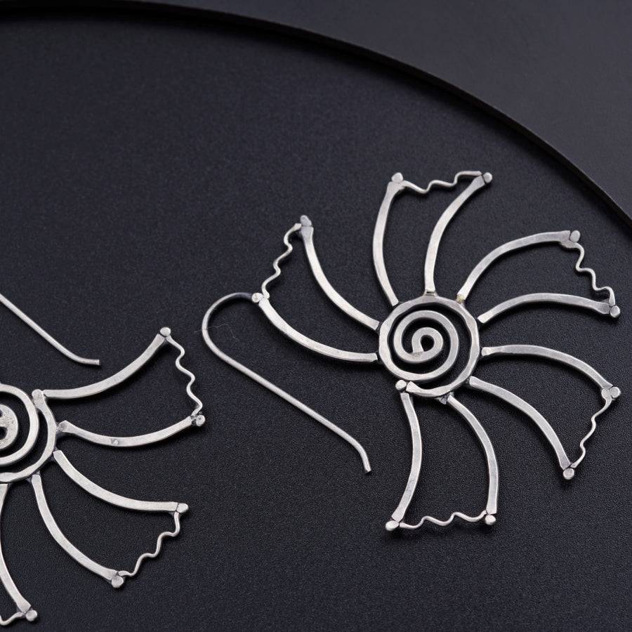 Gulmohar Hammered Earring: Hook Style