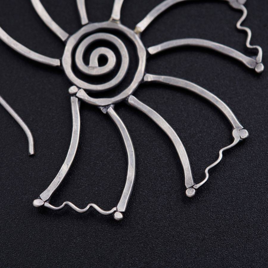 Gulmohar Hammered Earring: Hook Style