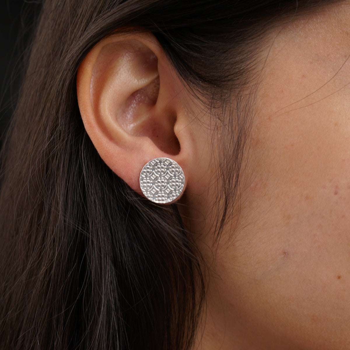 Diamond Imprint Coin Studs