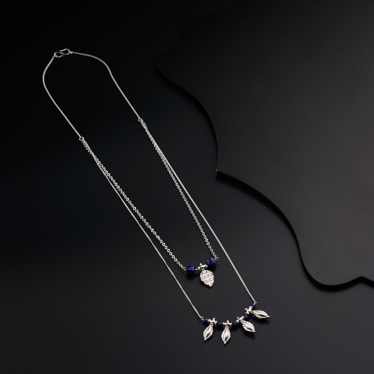 Classic Fusion Lapis and Saaj Motif Necklace