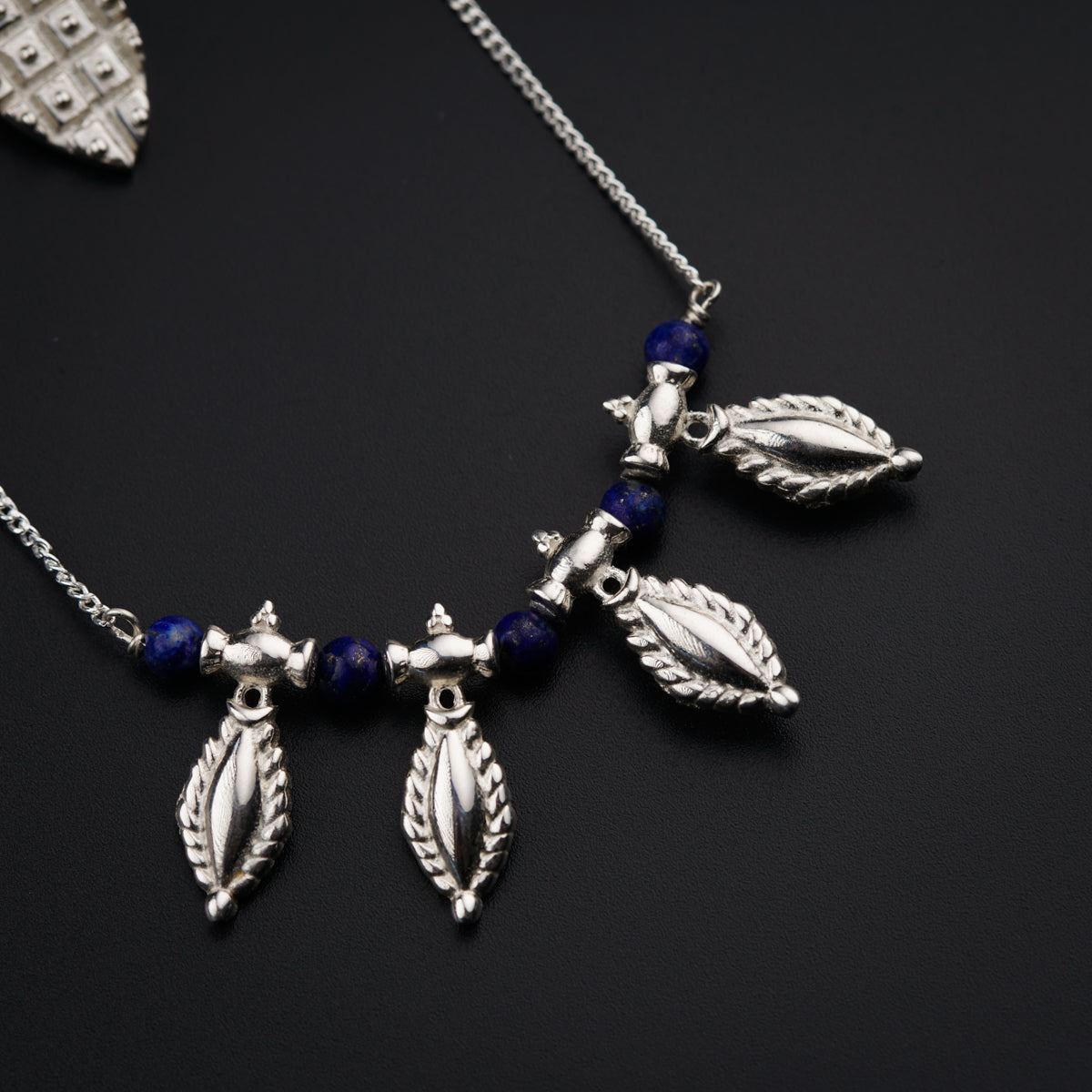 Classic Fusion Lapis and Saaj Motif Necklace