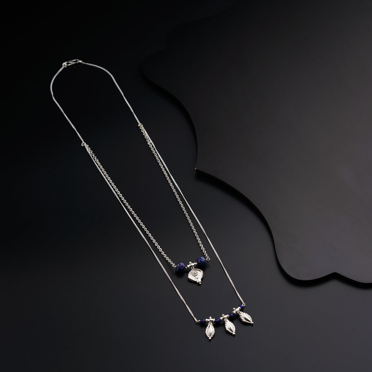 Classic Fusion Lapis and Saaj Motif Necklace