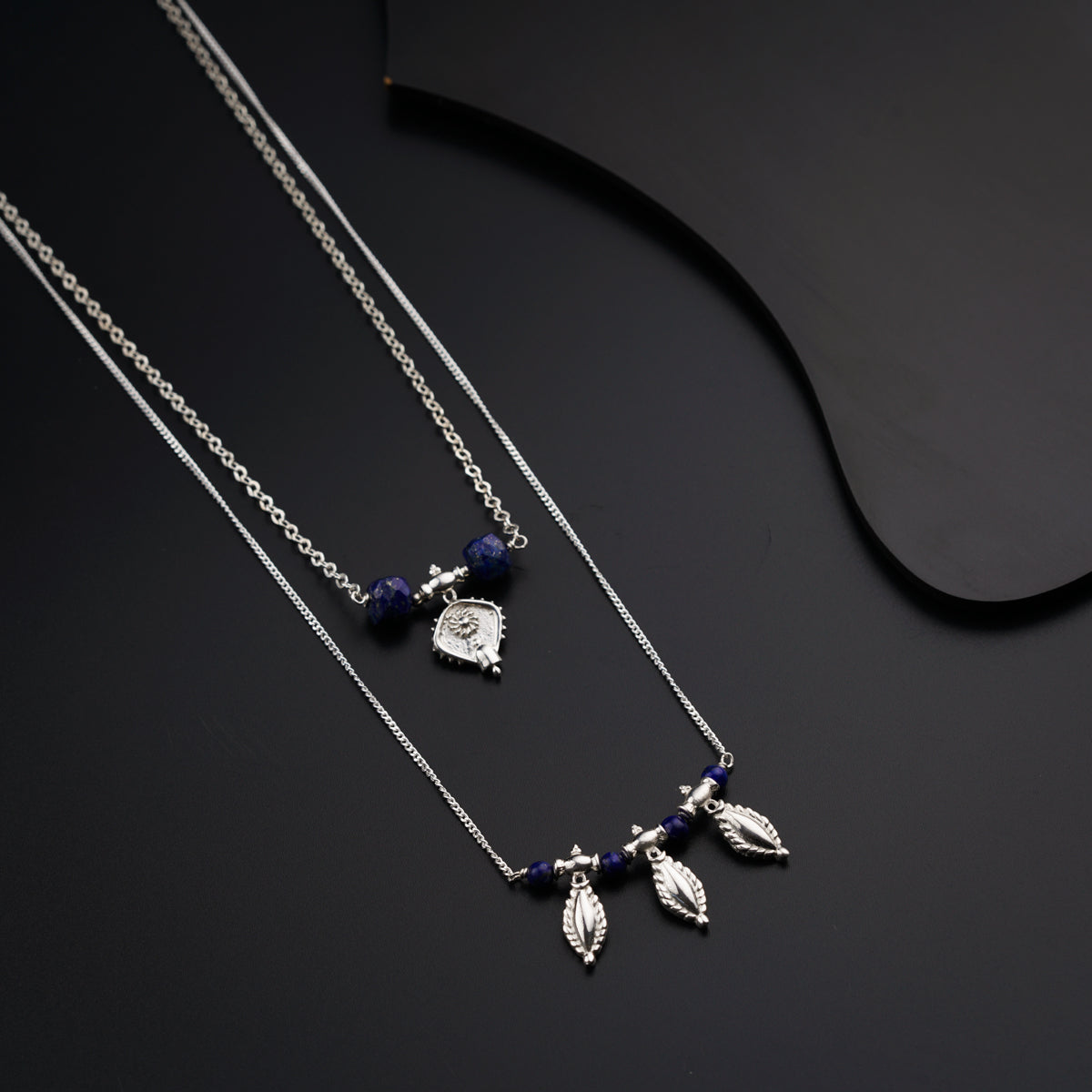Classic Fusion Lapis and Saaj Motif Necklace