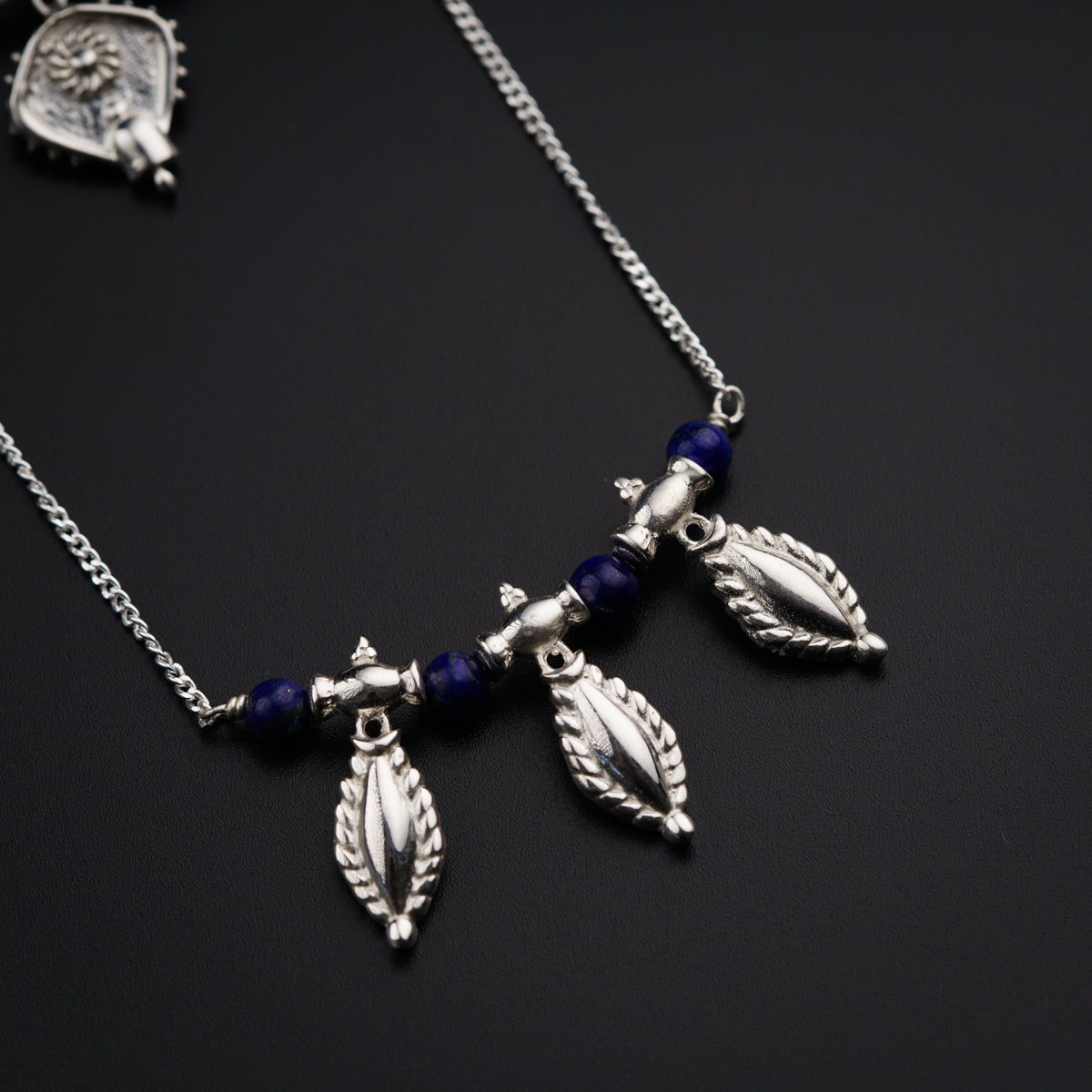 Classic Fusion Lapis and Saaj Motif Necklace