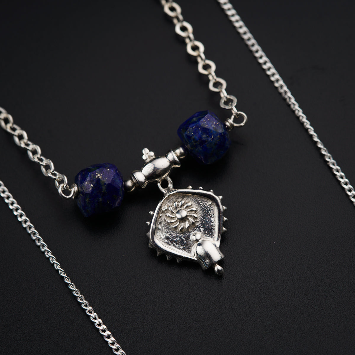 Classic Fusion Lapis and Saaj Motif Necklace