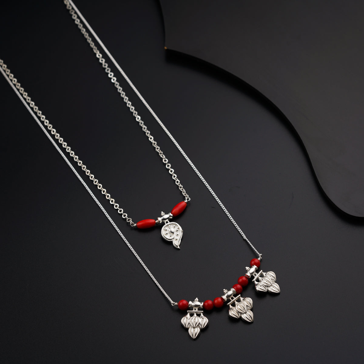 Classic Fusion Coral and Saaj Motif Necklace