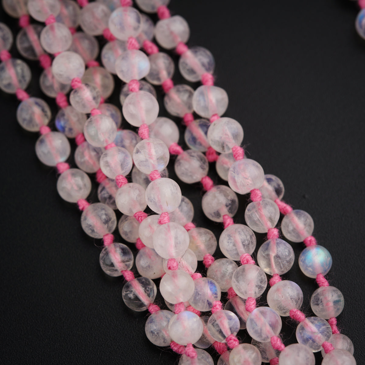 Semi Precious Stones Necklace - Rose Quartz