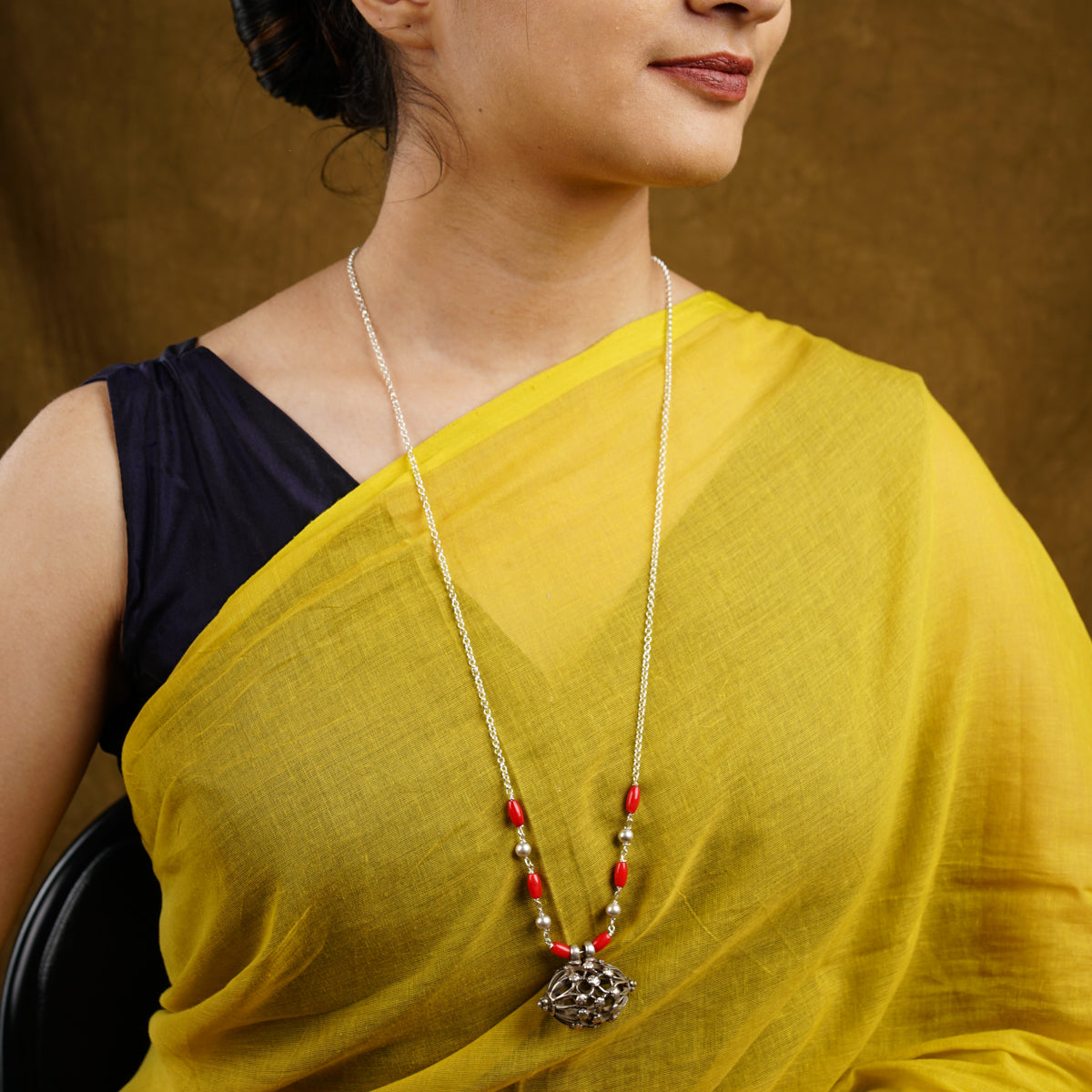 Silver Antique Pendant Necklace