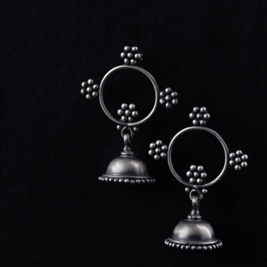 Silver Kudi Hoop Jhumki - Small size