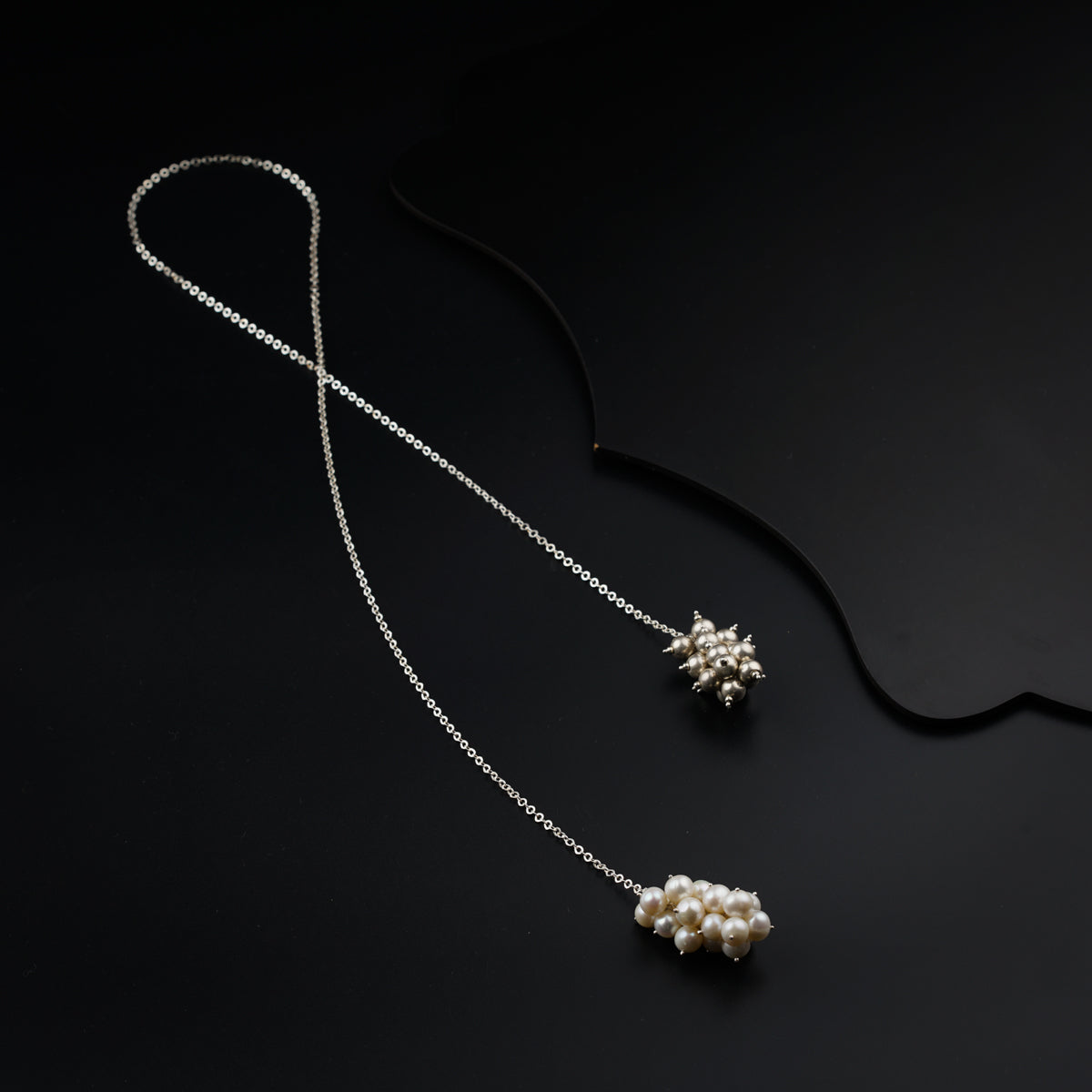 Tie and Wear Necklace : Pearl and Silver