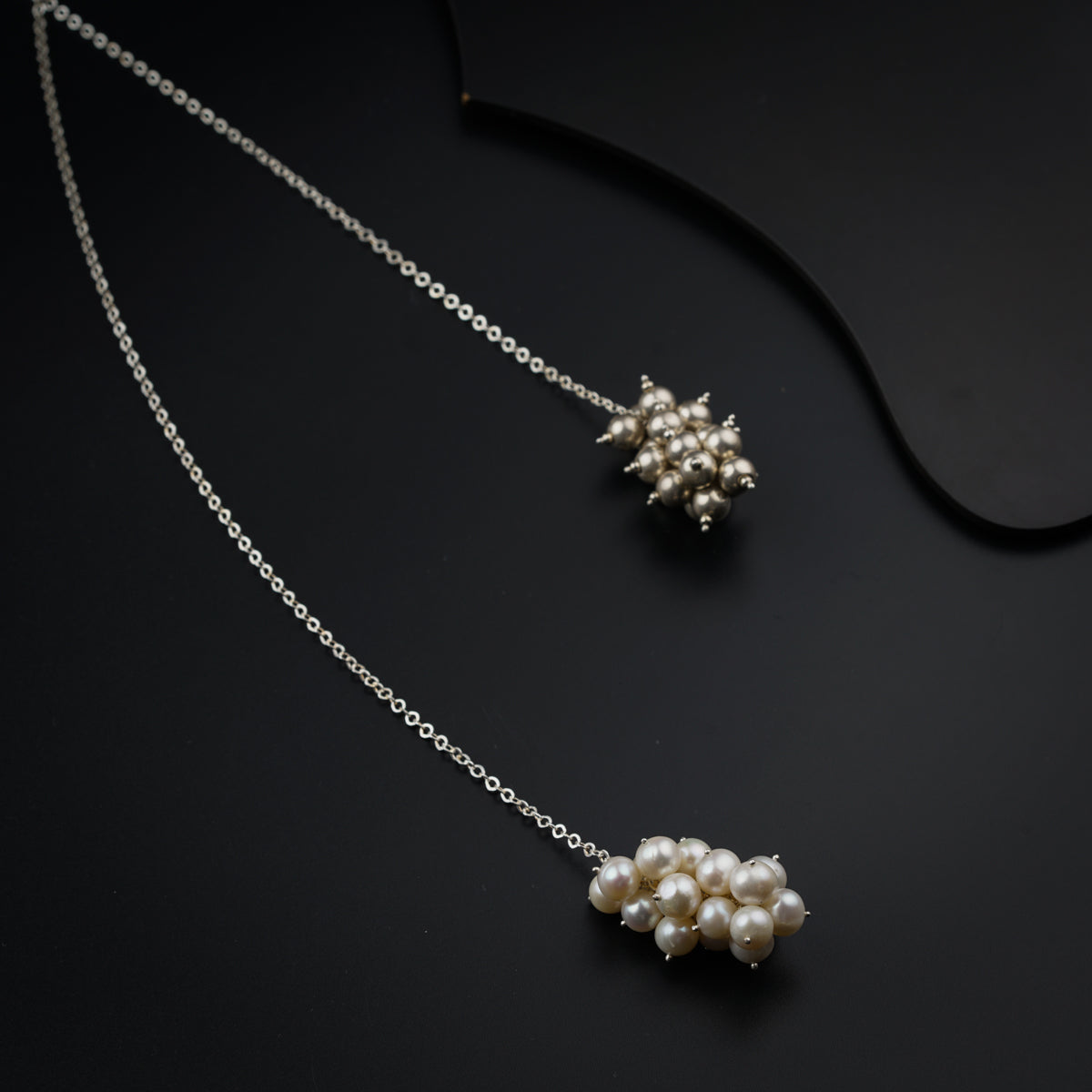 Tie and Wear Necklace : Pearl and Silver