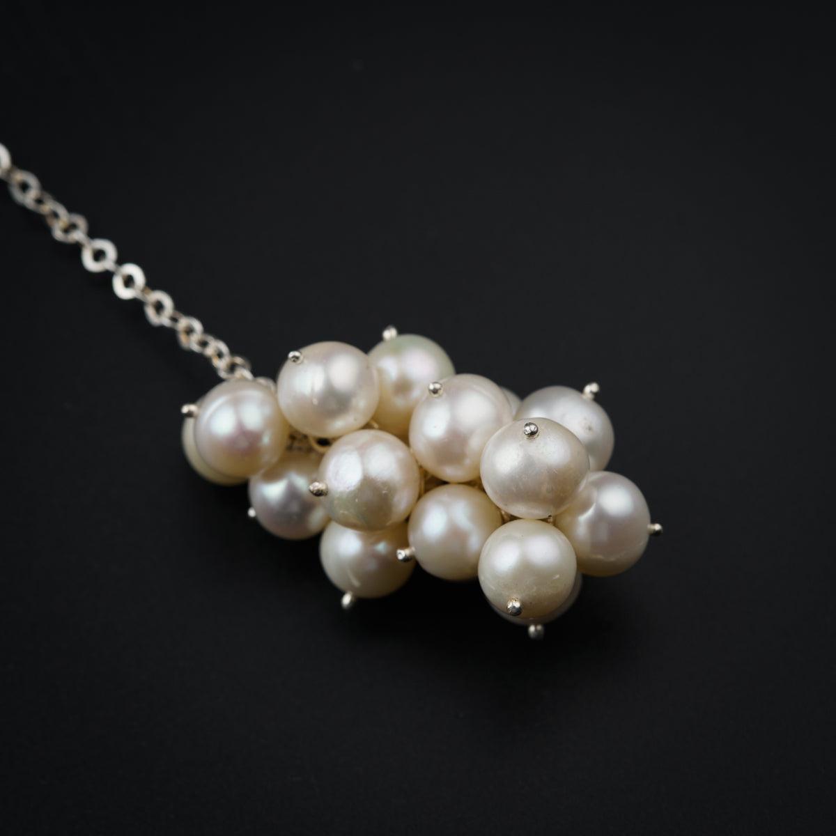 Tie and Wear Necklace : Pearl and Silver