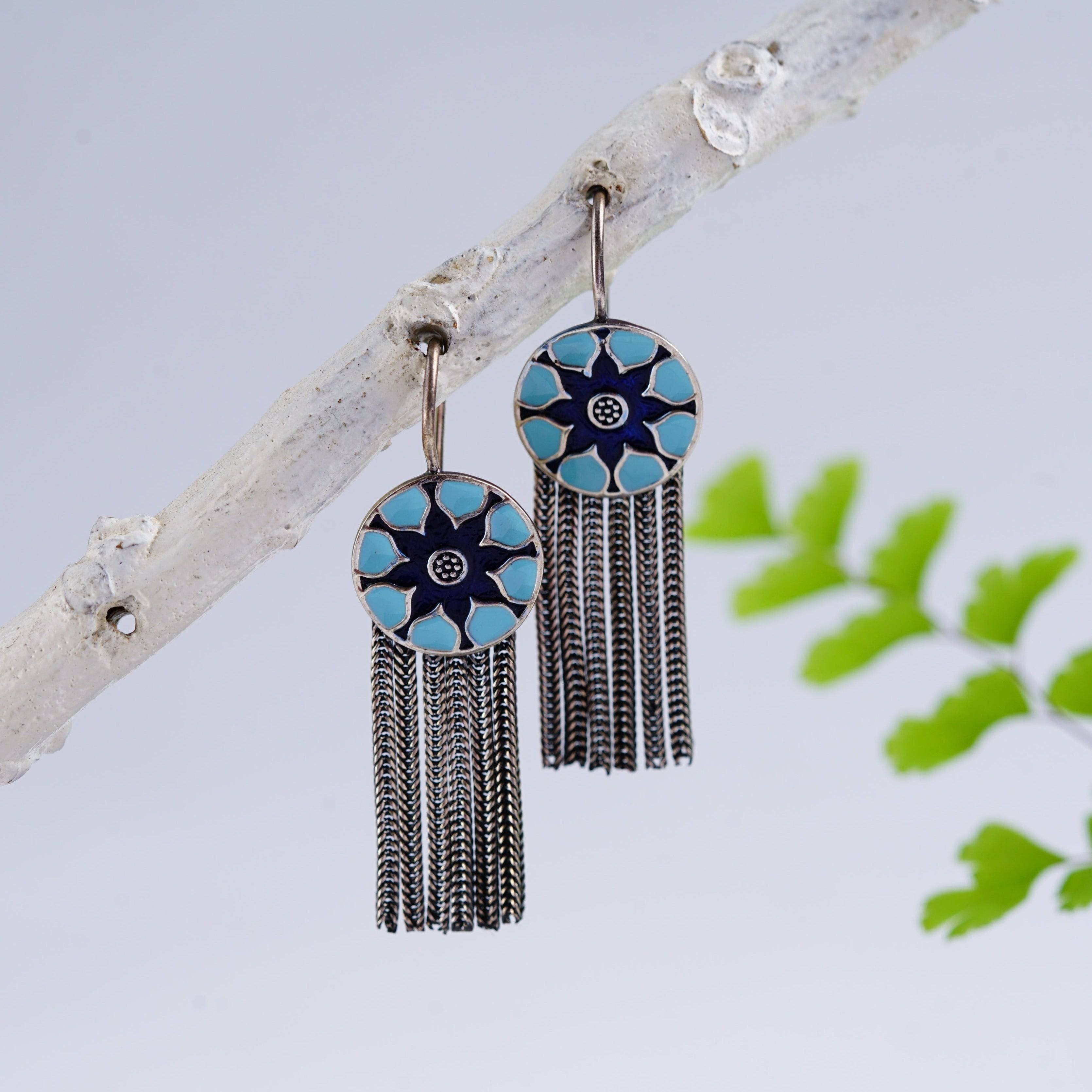 Turkish Meena Earrings - Blue