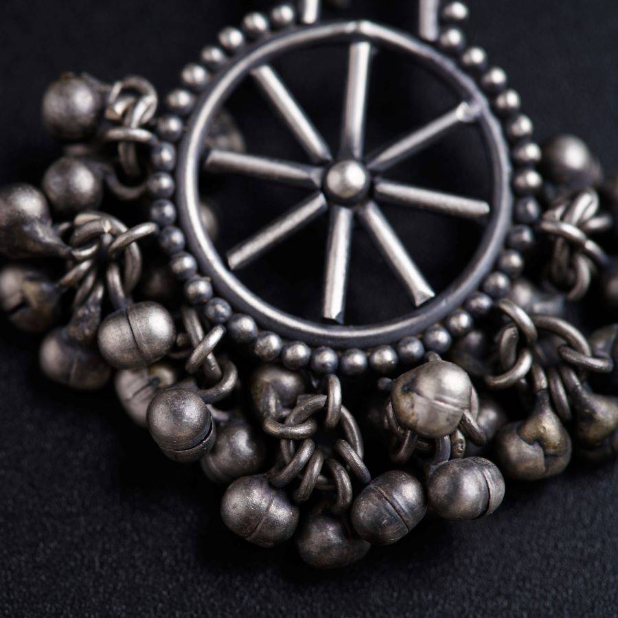 Chakra Filigree Ghungroo Earrings: Hook Style