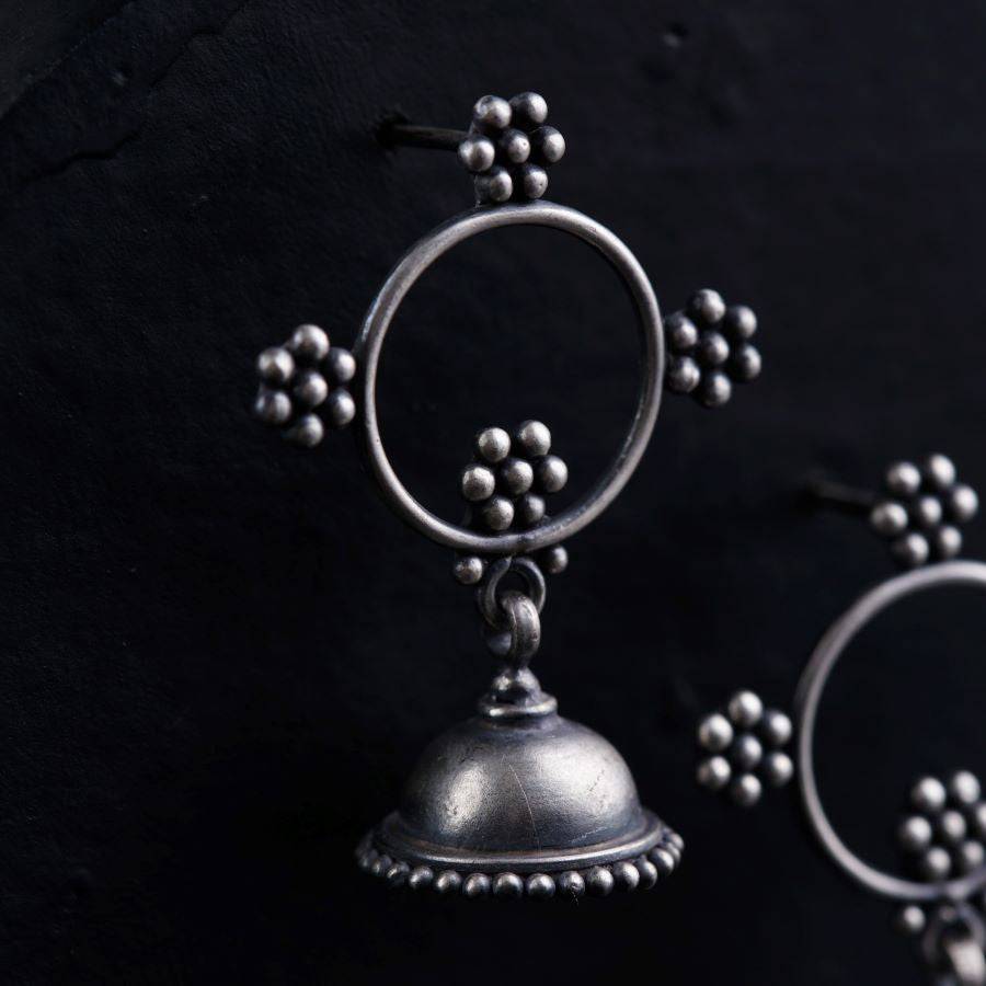 Silver Kudi Hoop Jhumki - Small size