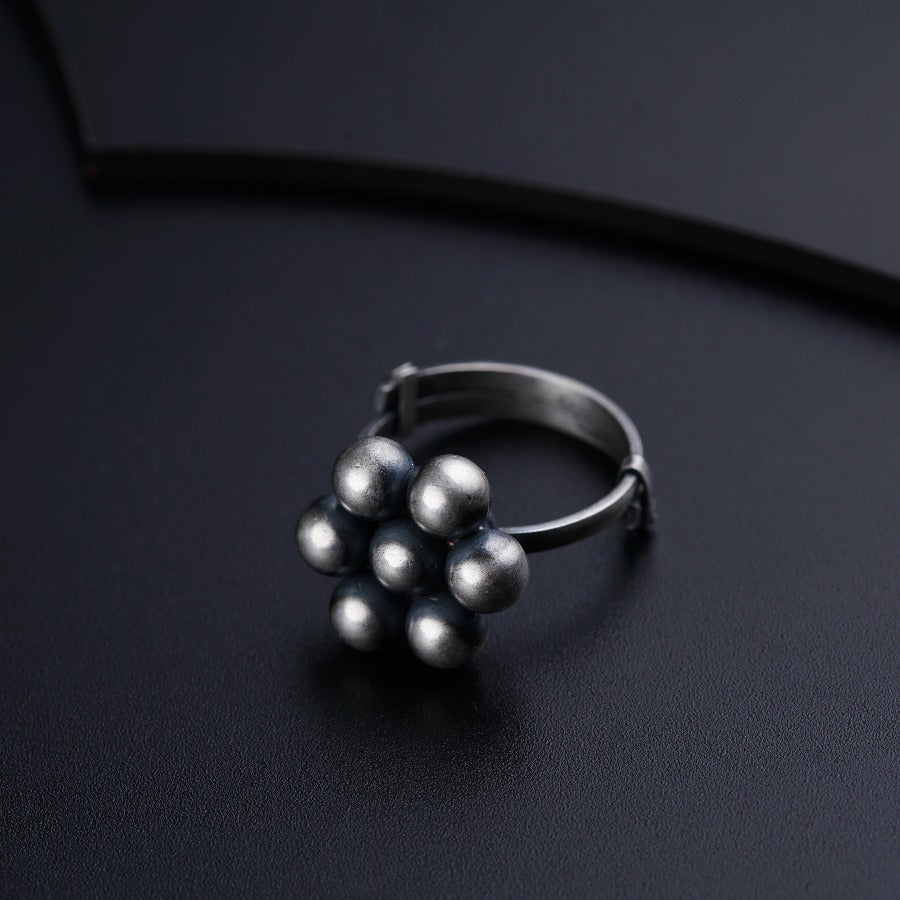 a close up of a ring on a table