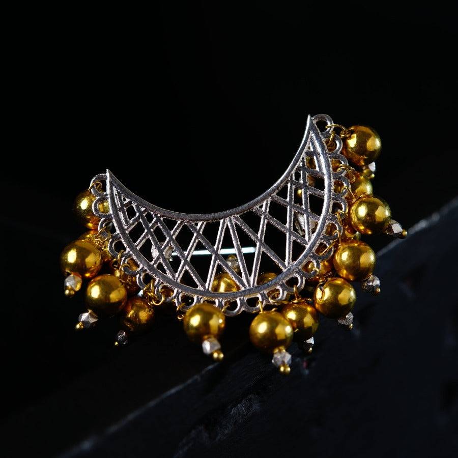 The Chaand Filigree Brooch | 92.5 Silver | 22K Gold Plated