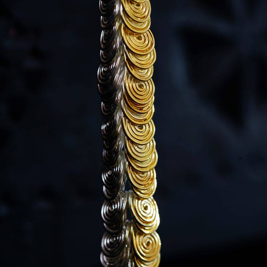 a close up of a bunch of gold rings