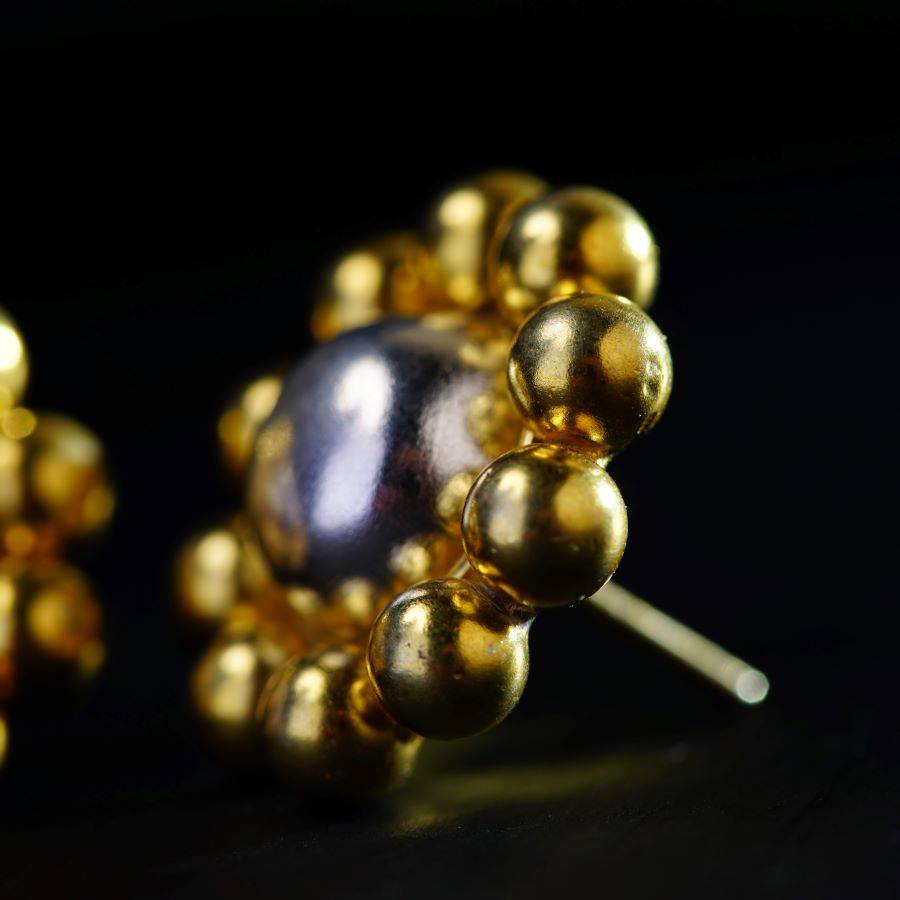 a close up of a pair of earrings