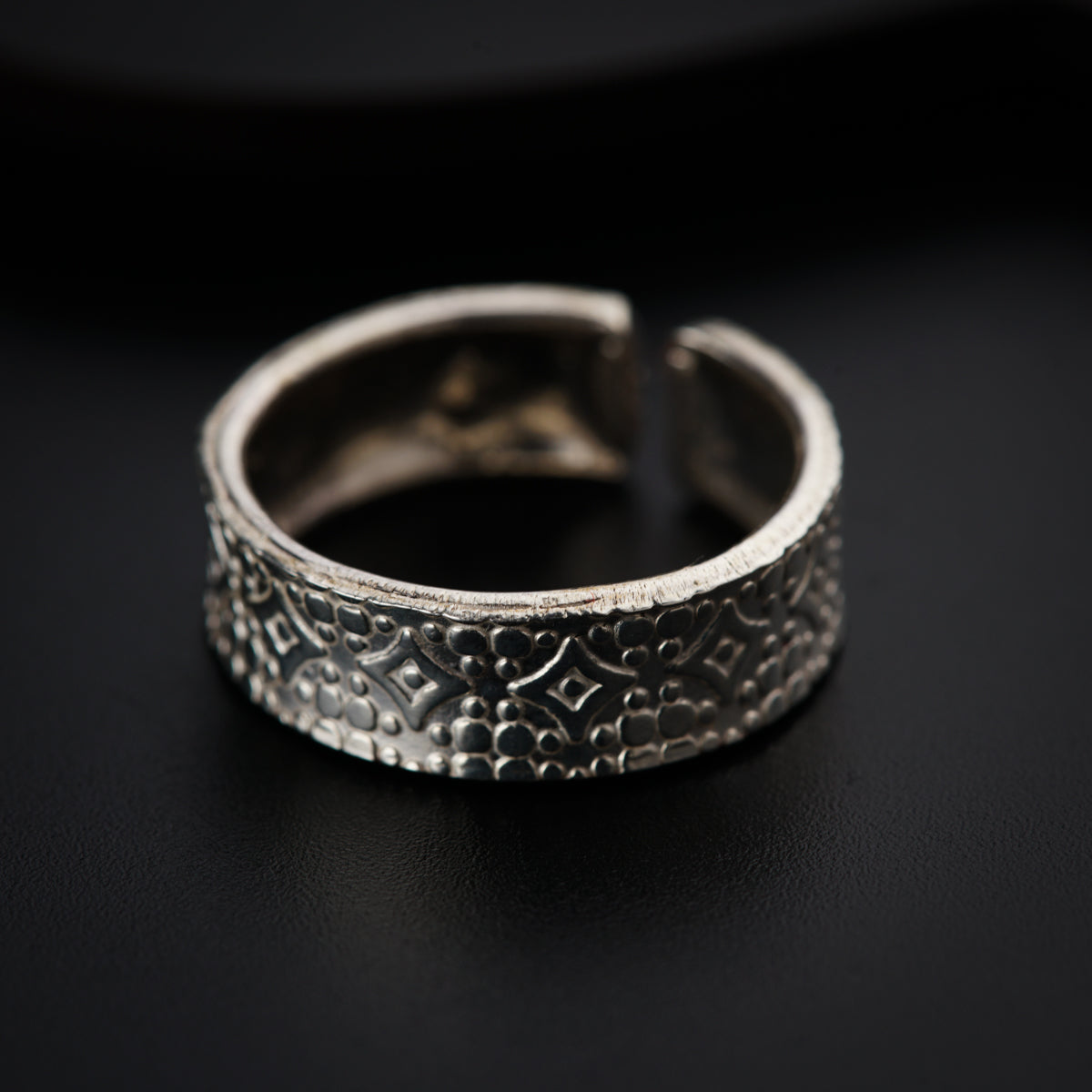 a close up of a ring on a table