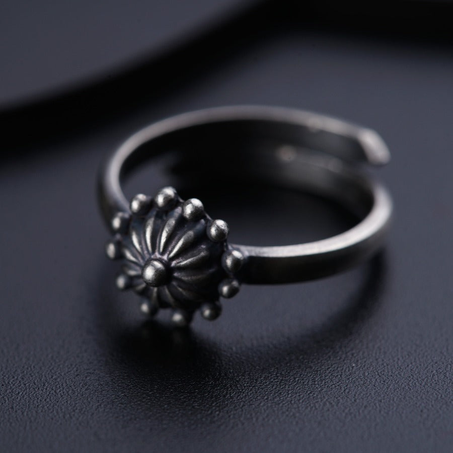 a close up of a ring on a table