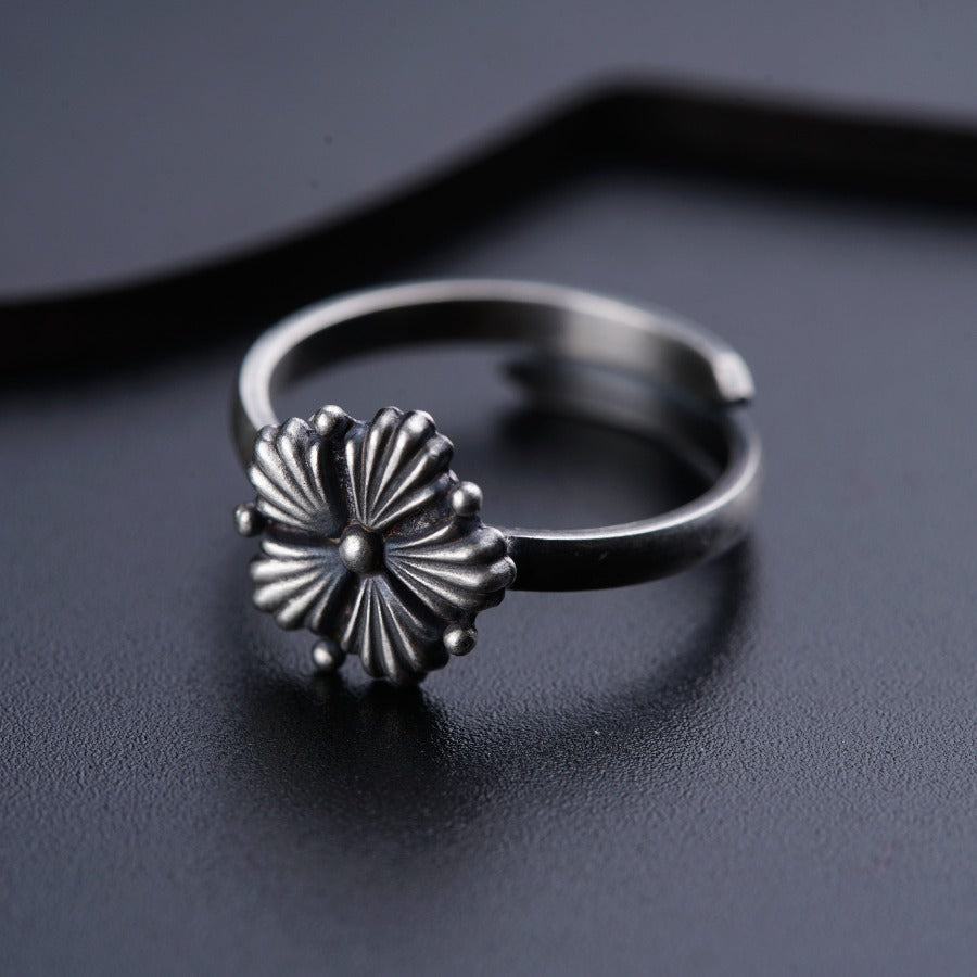 a close up of a ring on a table