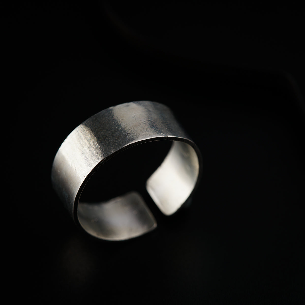 Silver plain ring styled in stacked combination