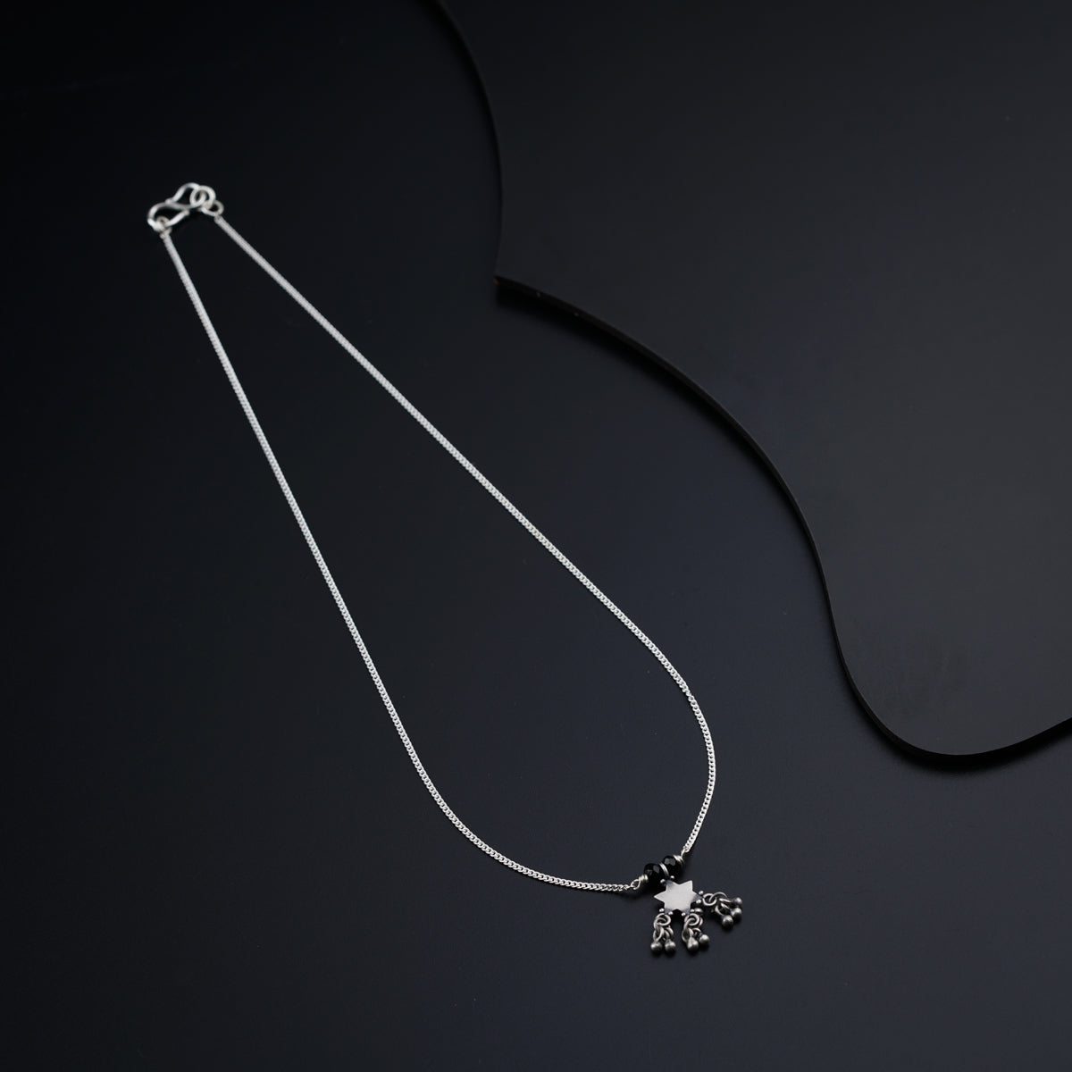 Silver Charm Chain Mangalsutra : Star with Ghungroo