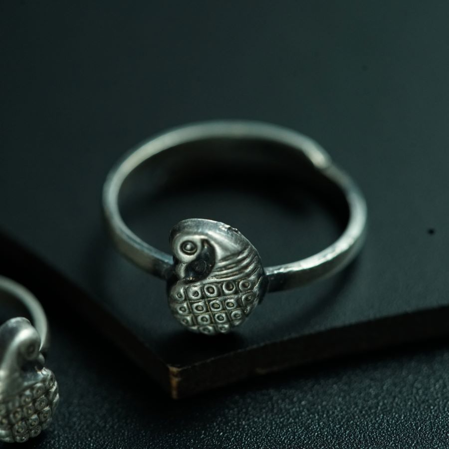a close up of a ring on a table