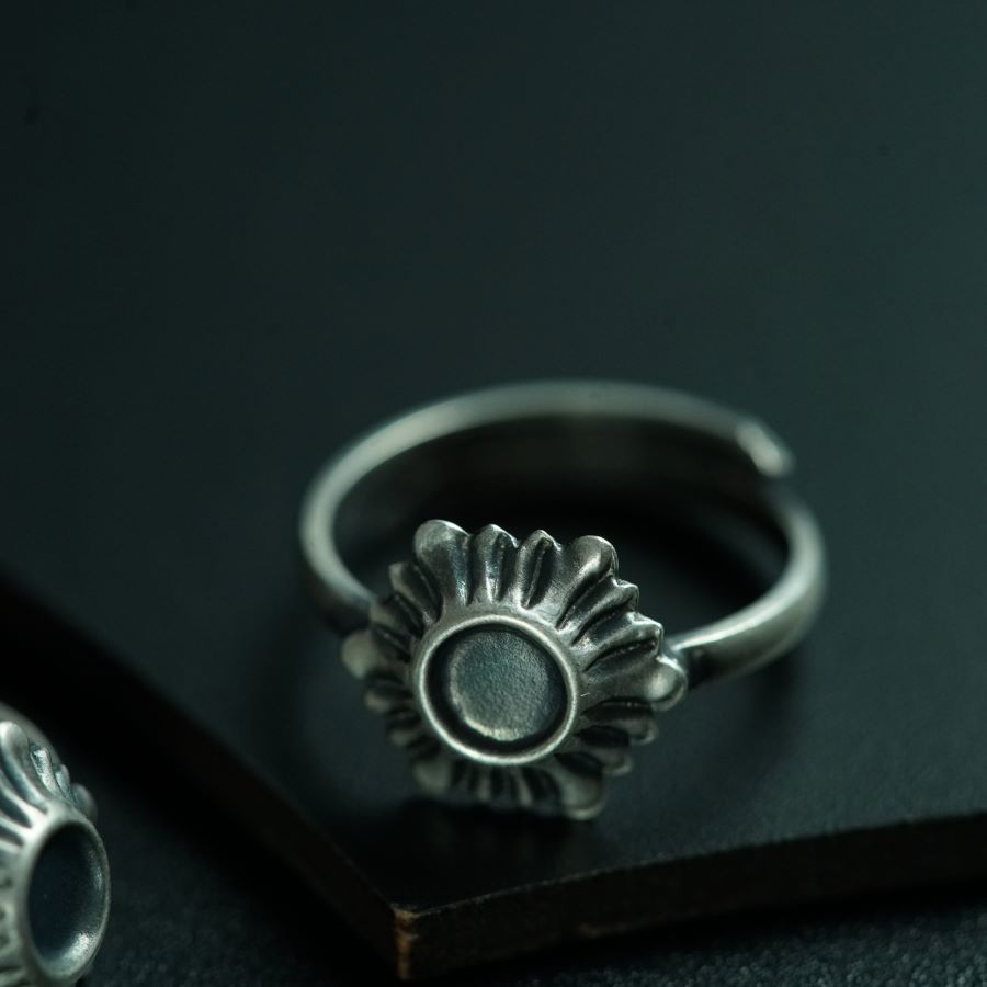 a close up of a ring on a table