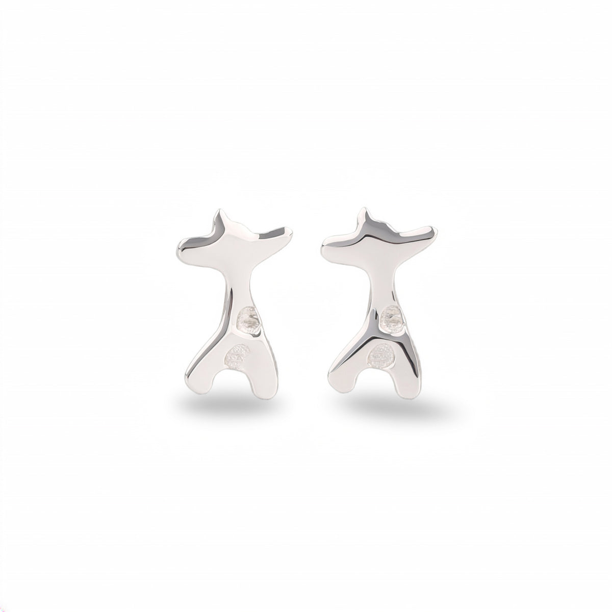 Silver Giraffe Studs