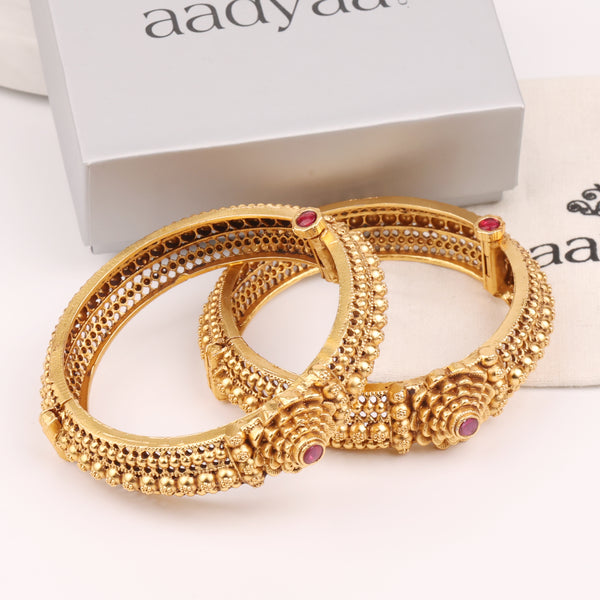 22K Gold Plated Fashion Gulab Tode (Pair)