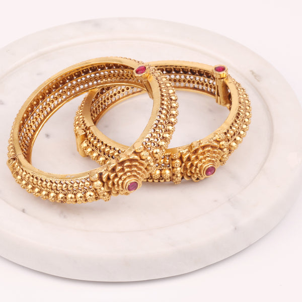 22K Gold Plated Fashion Gulab Tode (Pair)