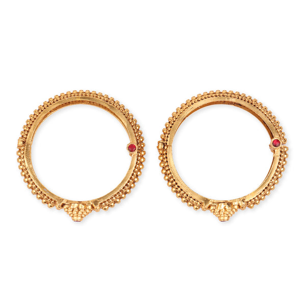 22K Gold Plated Fashion Gulab Tode (Pair)