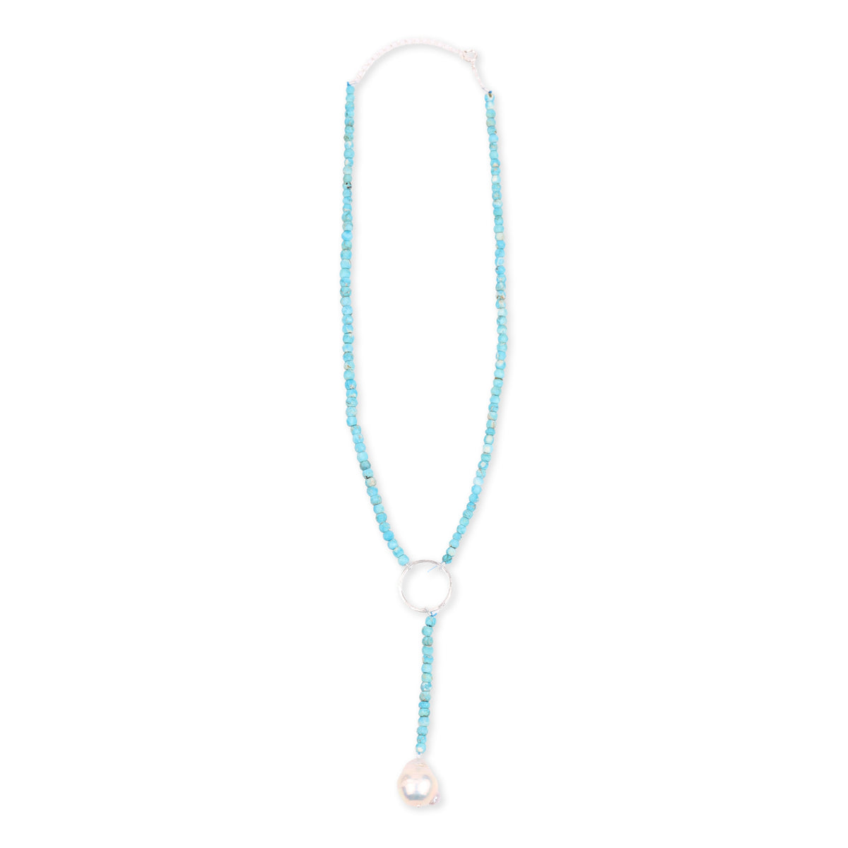 Circle Y Necklace with Blue Firoza (Project Handmade)