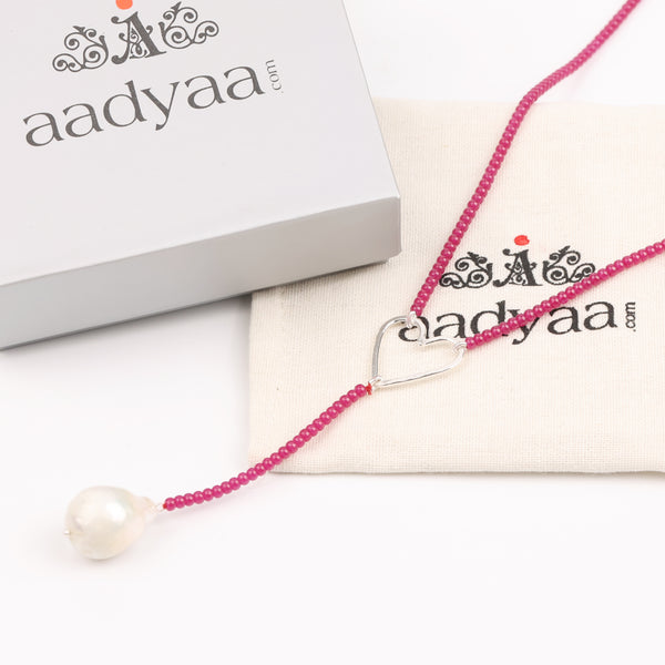 Heart Y Necklace with Rubies (Project Handmade)