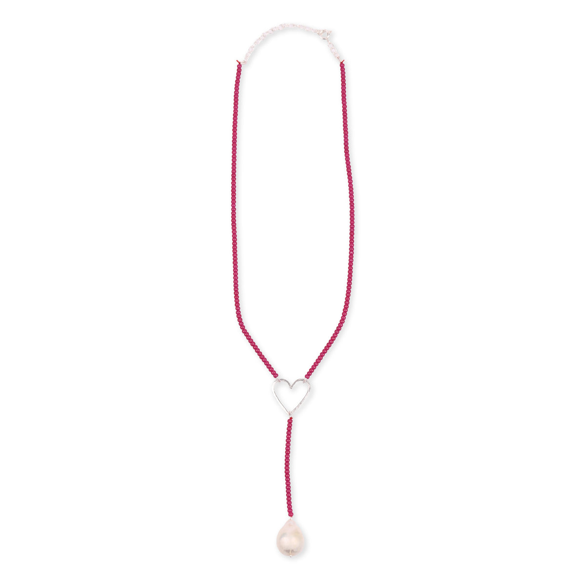 Heart Y Necklace with Rubies (Project Handmade)